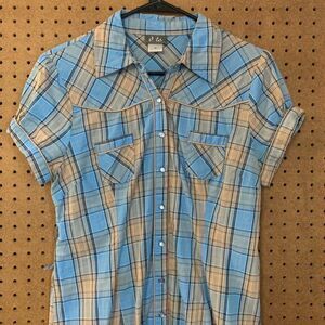 Vintage Dress 90s Y2k Plaid Preppy Academia Schoolgirl Pastel Blue Dots Medium